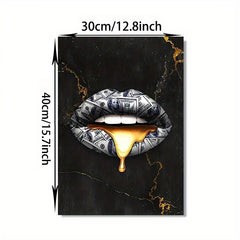 Creative Graffiti Mouth Wall Decor Canvas Painting 15.7x23.6in Unframed