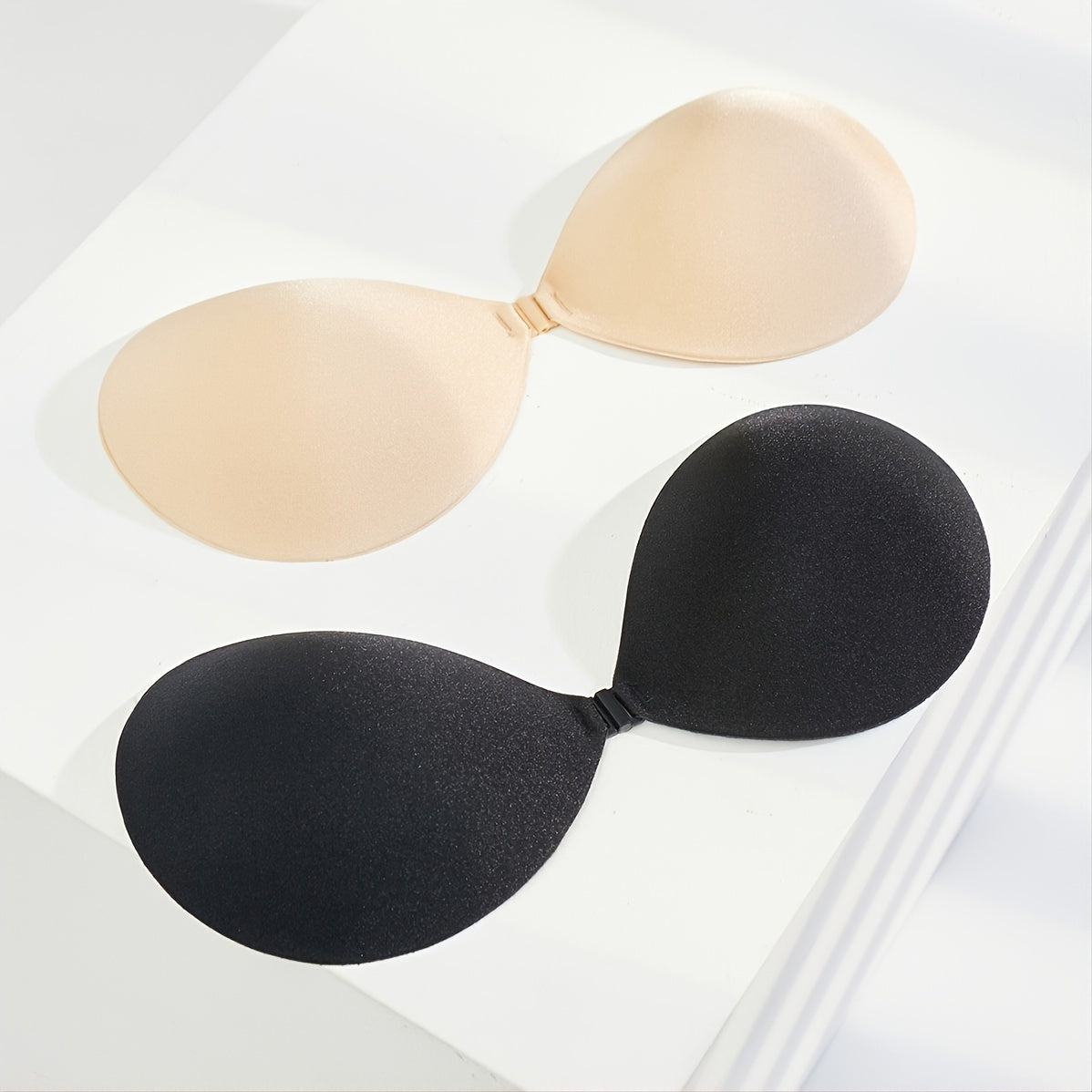 2 Pack Push Up Bra Self Adhesive Silicone Seamless Front Closure Strapless Bra