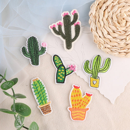 6pcs Cactus Embroidery Patches DIY Clothes Accessories