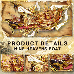 Piececool Nine Heavens 3D Metal Puzzle Kit Burgundy Yellow