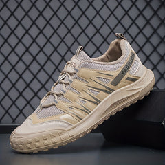 Men's Breathable PU Leather Hiking Shoes Non Slip Sneakers