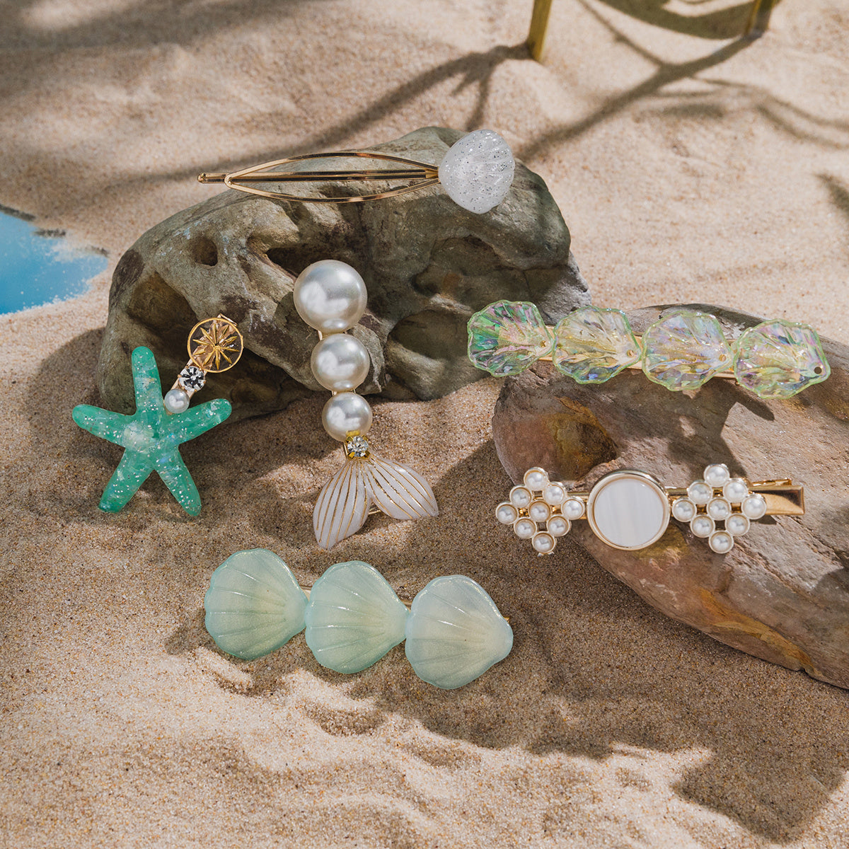 6pcs Ocean Series Hair Clip Vintage Seashell Starfish Hair Accessories