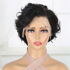 Short Curly Lace Front Wig Red 99j Blonde Purple Human Hair Wig