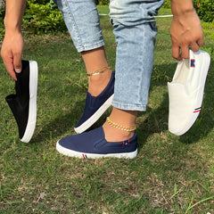 Men's Breathable Canvas Slip On Shoes for Jogging