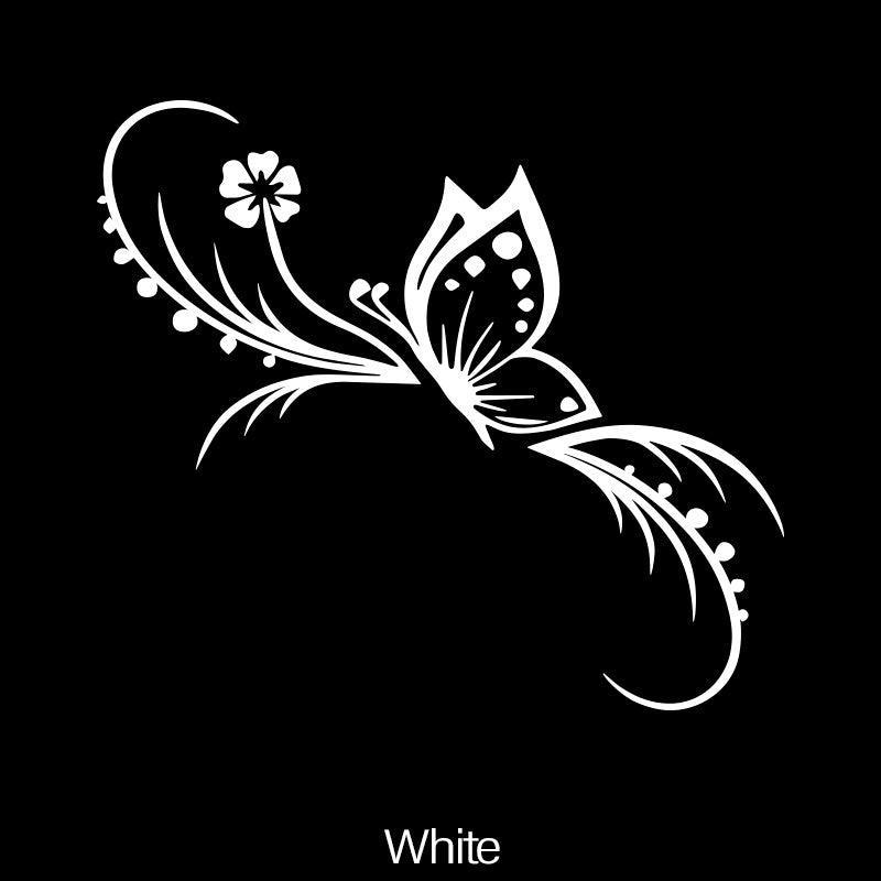 Butterfly Flowers Car Sticker Reflective Vinyl Decals Art Decoration