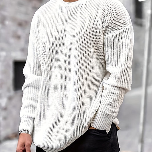 Men's Casual Round Neck Pullover Sweater For Fall Winter