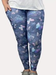  Butterfly Print High Rise Leggings