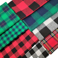 20pcs Christmas Patchwork Fabric Checked Pattern 20X20cm