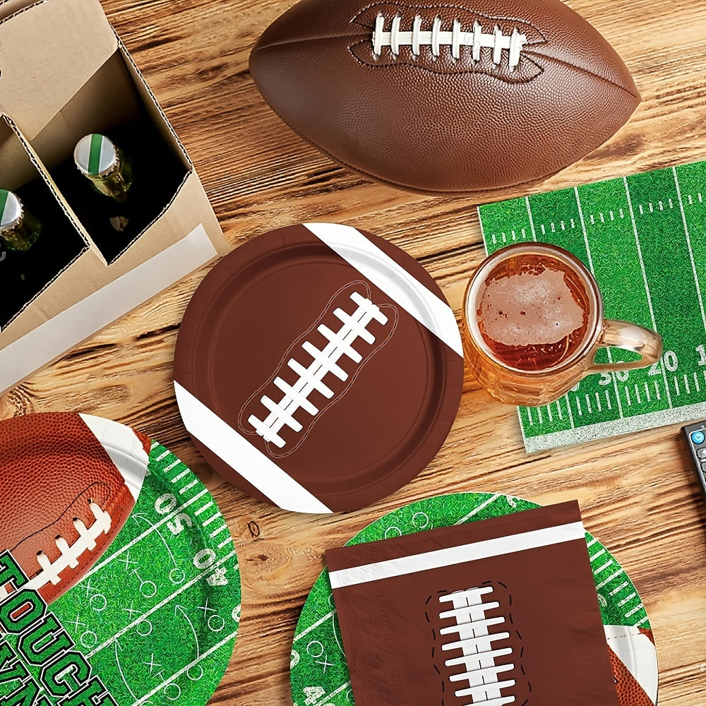 Football Party Supplies - Touchdown Plates & Napkins Set