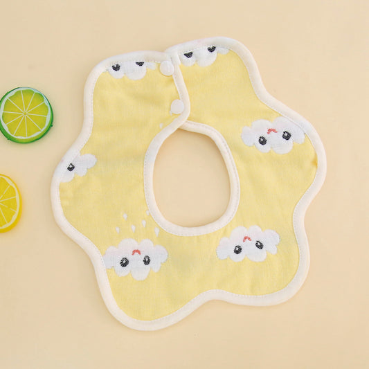 Baby Petal Bib Cotton Gauze 360 Rotation 6-layer Washable Cartoon Bib