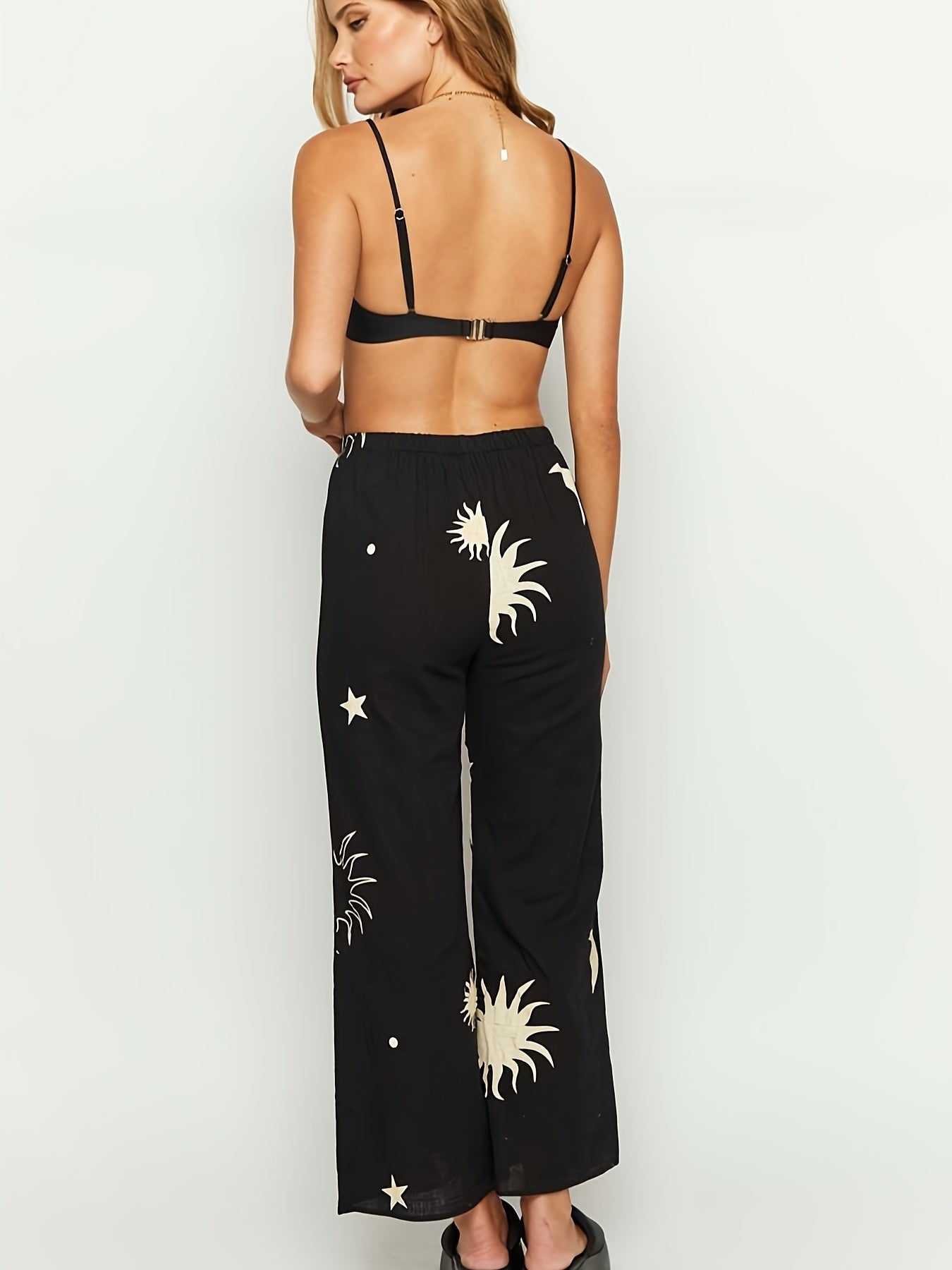  Sun Print High Rise Straight Leg Pants