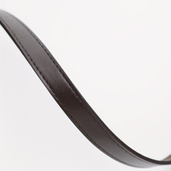 Coffee Vintage PU Leather Belt with Square Metal Buckle