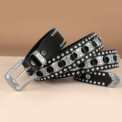 Men's Point Bead Pin Buckle Belt for Casual or Formal Wear