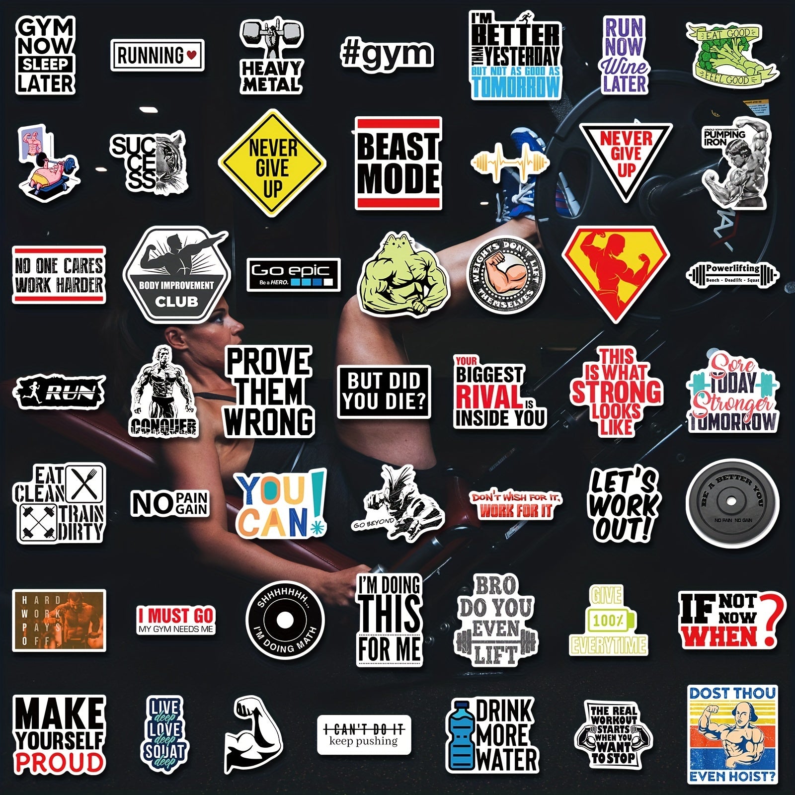 150pcs Gym Stickers For Water Bottle Wrestling Sticker For Adults Men