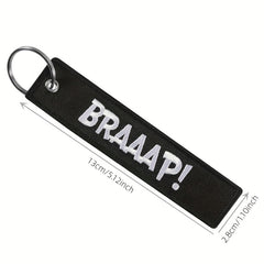 Embroidered 'BRAAAP' Keychain - Fun Key Accessory