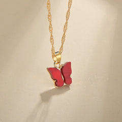 Butterfly Pendant Necklace Dainty Chain Neck Jewelry Birthday Gift