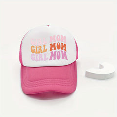 BOY MOM GIRL MOM Trucker Hat Printed & Pink Couple Baseball Cap