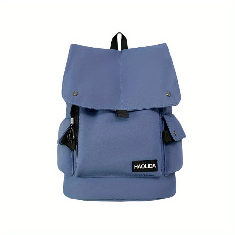 Casual Flap Backpack Drawstring School Bag Nylon Outdoor Travel Daypack