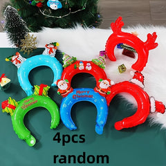 4pcs Christmas Santa Claus Headband Balloon Party Decoration Props