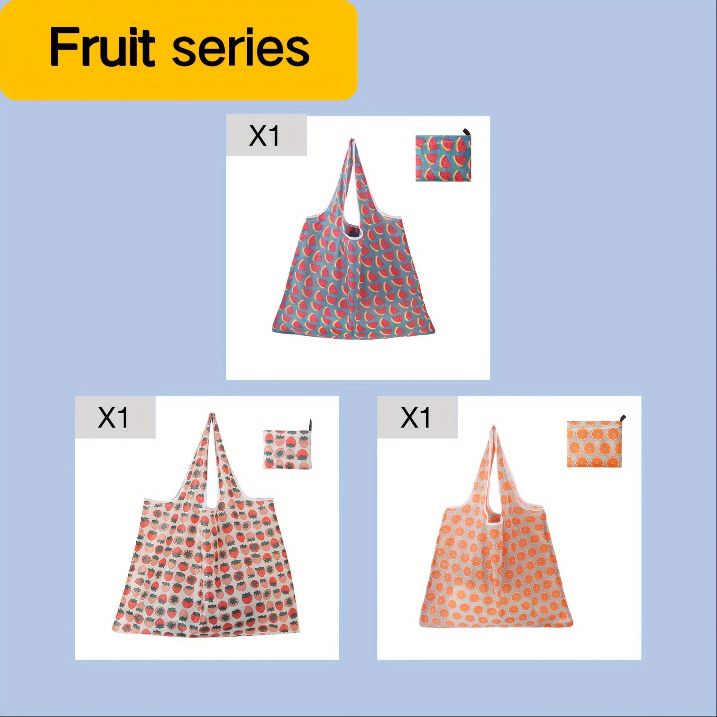 3Pcs Grocery Bag Large Capacity Folding Shopping Handbag
