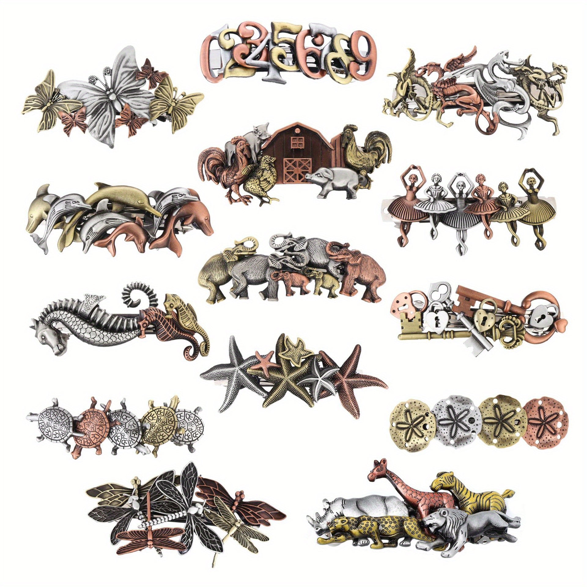 Steampunk Style Hair Clip Alloy Insect Key Shape Hair Accessories
