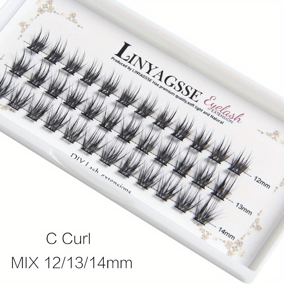 DIY Eyelash Extensions 36 Clusters C D Curl 13 15mm