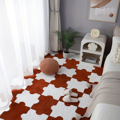 Plush Shag Puzzle Floor Mat Seat Carpet Interlocking