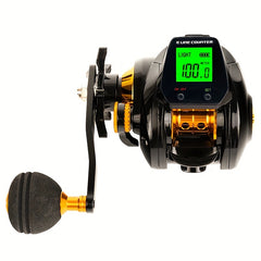 HD Display Fishing Reel 7.2:1 Gear Ratio Magnetic Brake System