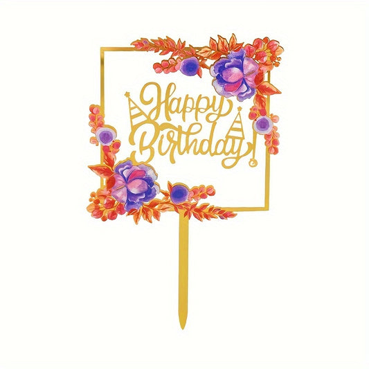 1pc Happy Birthday Butterfly Flower Cake Insert Decoration