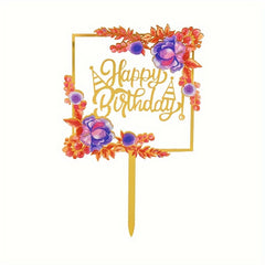1pc Happy Birthday Butterfly Flower Cake Insert Decoration