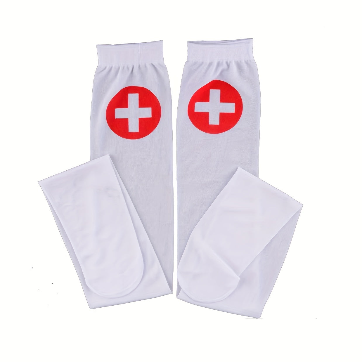 Skull Print Striped Thigh High Socks Halloween Over The Knee Stockings