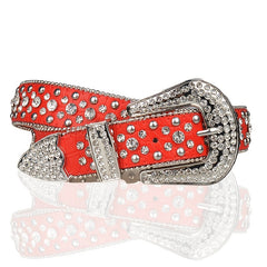 Women Punk Rhinestone Belt Studded Beaded Belt Hip Hop Wide Belt