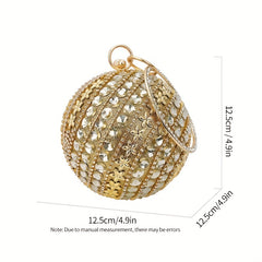 Flower Rhinestone Clutch Purse Mini Round Handbags for Women