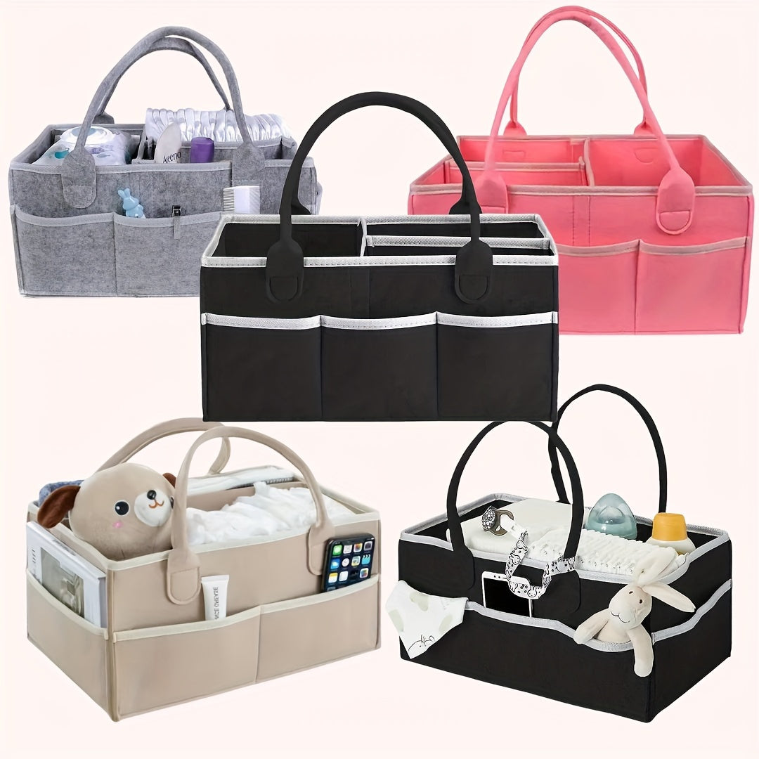 Large Felt Diaper Storage Bag - Durable & Versatile - Perfect Parents' Gift