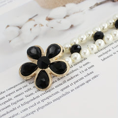 Faux Pearl Girdle Elastic Waistband Women Dress Belt