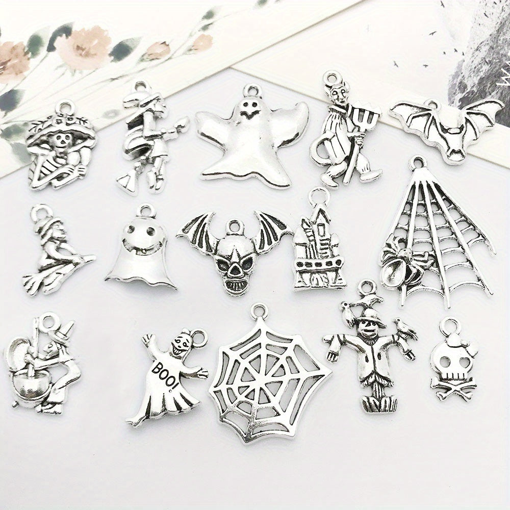 15pcs Tibetan Silver Metal Charms Pendants DIY For Jewelry Making