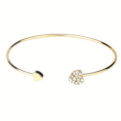 Full Drill Love Bracelet Double Peach Heart - Plated Heart Bracelet