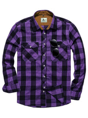 Men's Flannel Plaid Shirt Retro Button Down Long Sleeve