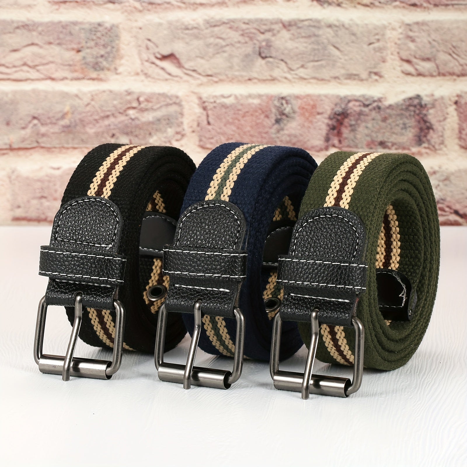 Men's Punch Belt Adjustable Canvas Military Waist Belt