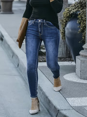 Plus Size Button Fly High Stretch Skinny Jeans