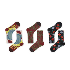 3 Pairs Geometric Pattern Socks for Women