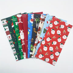 10pcs Christmas Cotton Fabric DIY Patchwork Sewing Materials 25x25cm