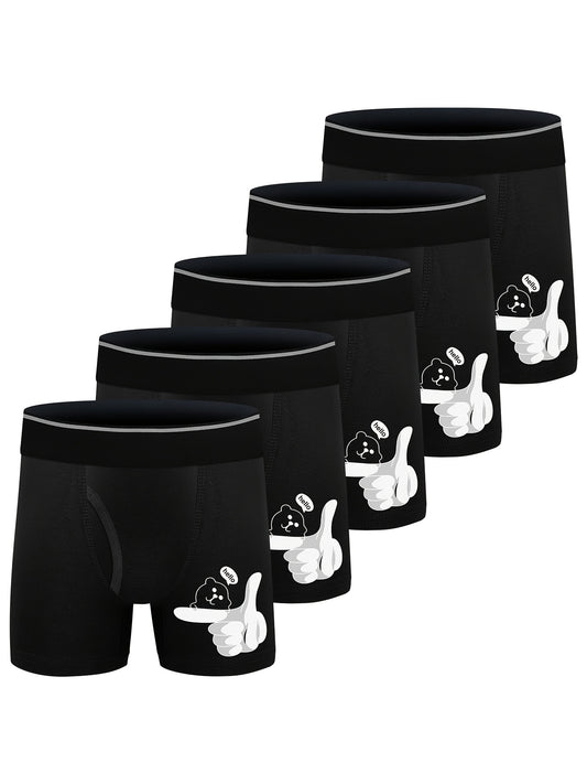 5pcs Boys Teen Cartoon Boxer Briefs Underwear Clothes