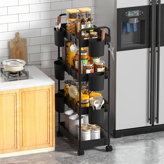 Multifunctional Snack Storage Rack with Wheels