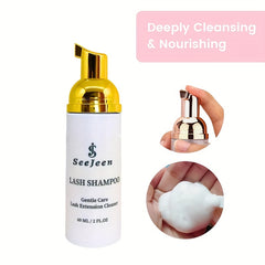 Lash Shampoo 60ml & 2 Brushes Eyelash Cleanser for Extensions & Lashes