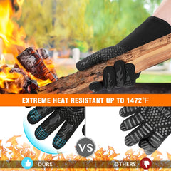 Heat Resistant Protective Mitts 1472 F Silicone Gloves