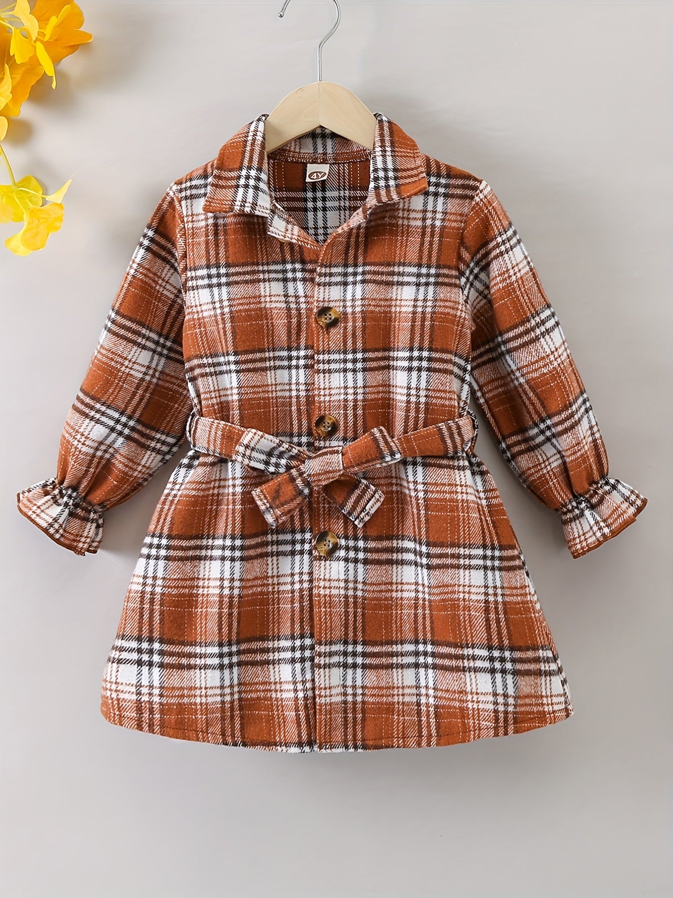 Girls' Flannel Plaid Jacket Button Down Shirt Top