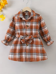 Girls' Flannel Plaid Jacket Button Down Shirt Top