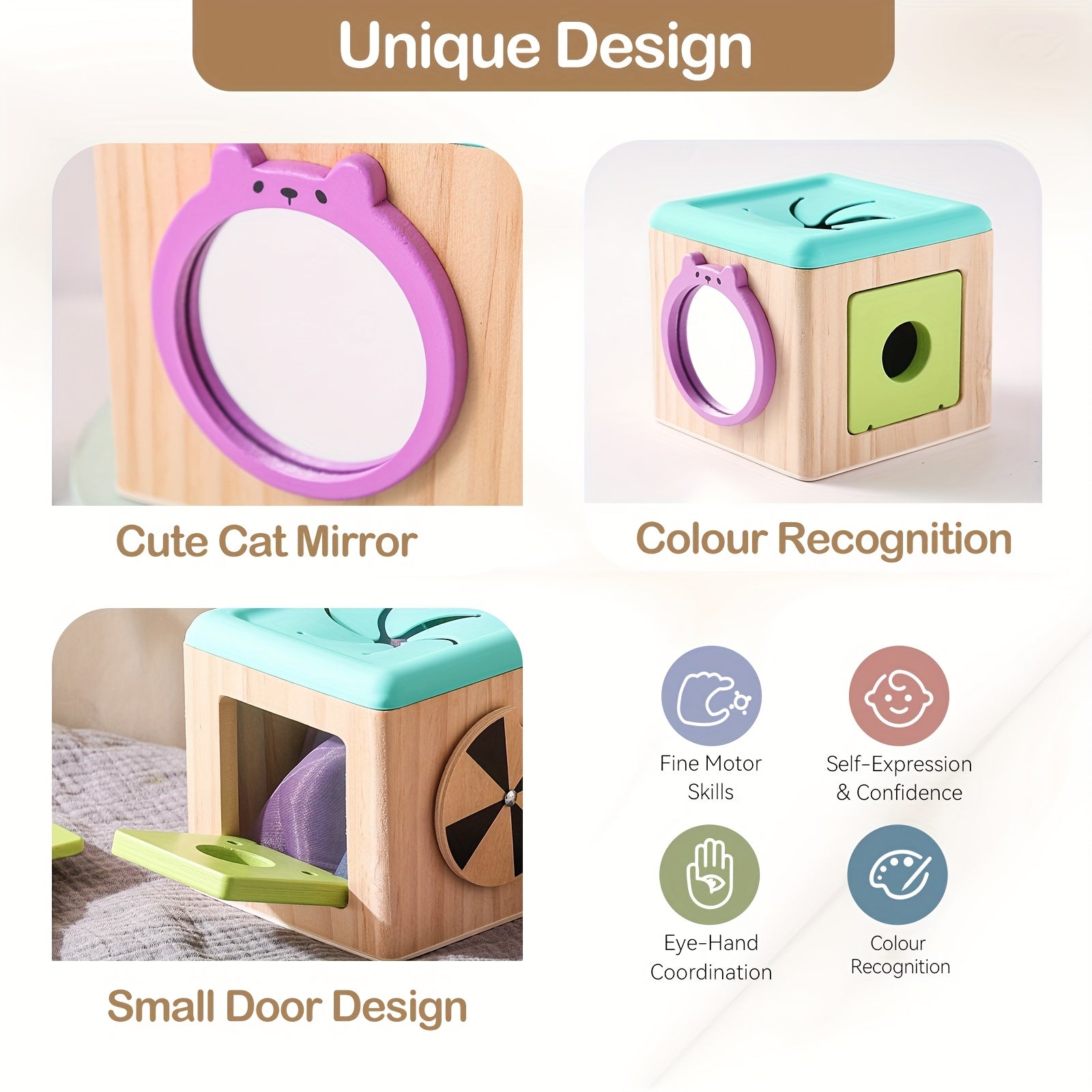 Wooden Shape Matching Recognition Mirror Toy
