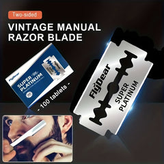 200 Double Edge Razor Blades Men's Stainless Steel Shaving Blades
